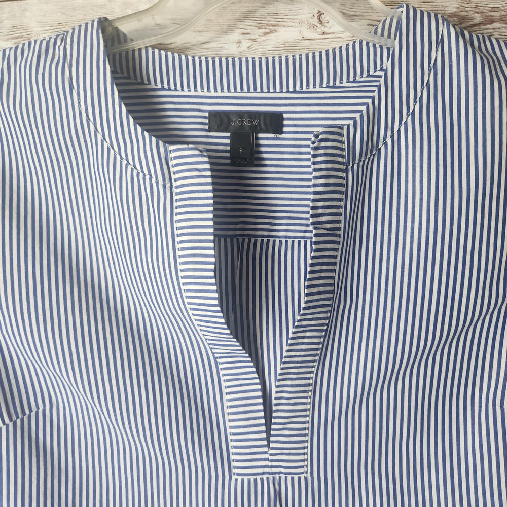 J. Crew Light Blue Striped Blouse - Picture 4 of 5